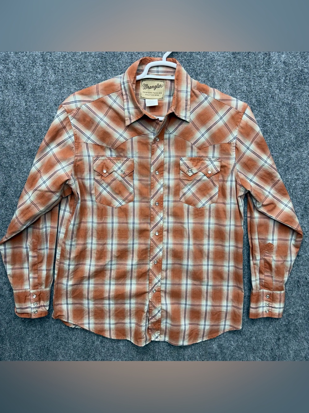Wrangler Western Pearl Snap Button down Men’s Long sleeve Shirt Size Large